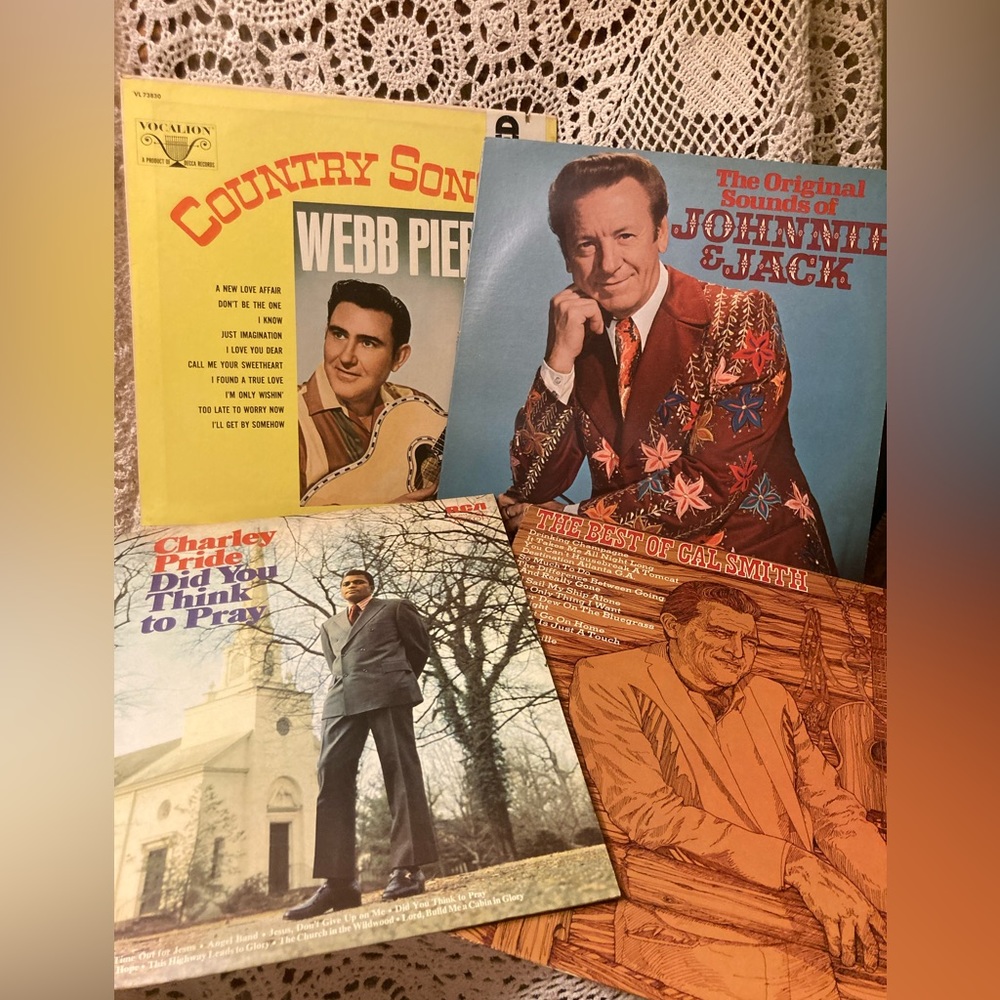 Assorted Vintage Country Opry Music Vinyl Records - 4 Albums